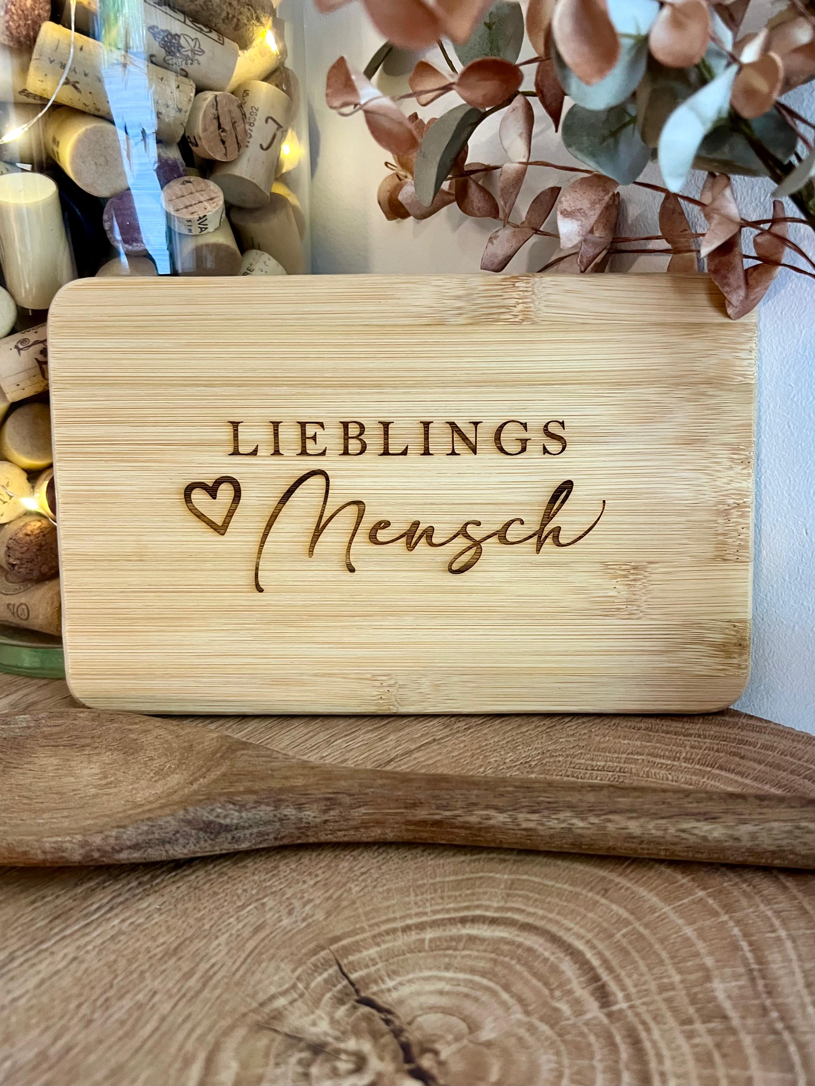 Frühstücksbrettchen "Lieblingsmensch", aus Bambus