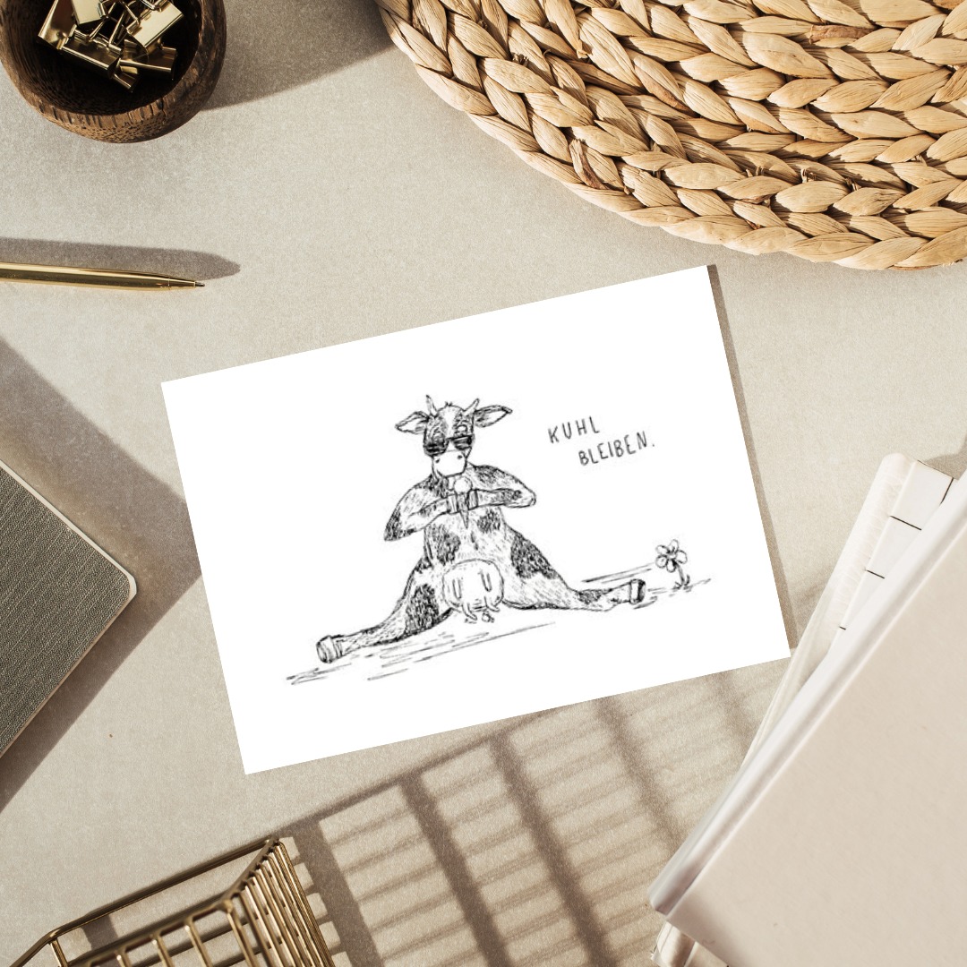 Postkarte "Kuhl bleiben"