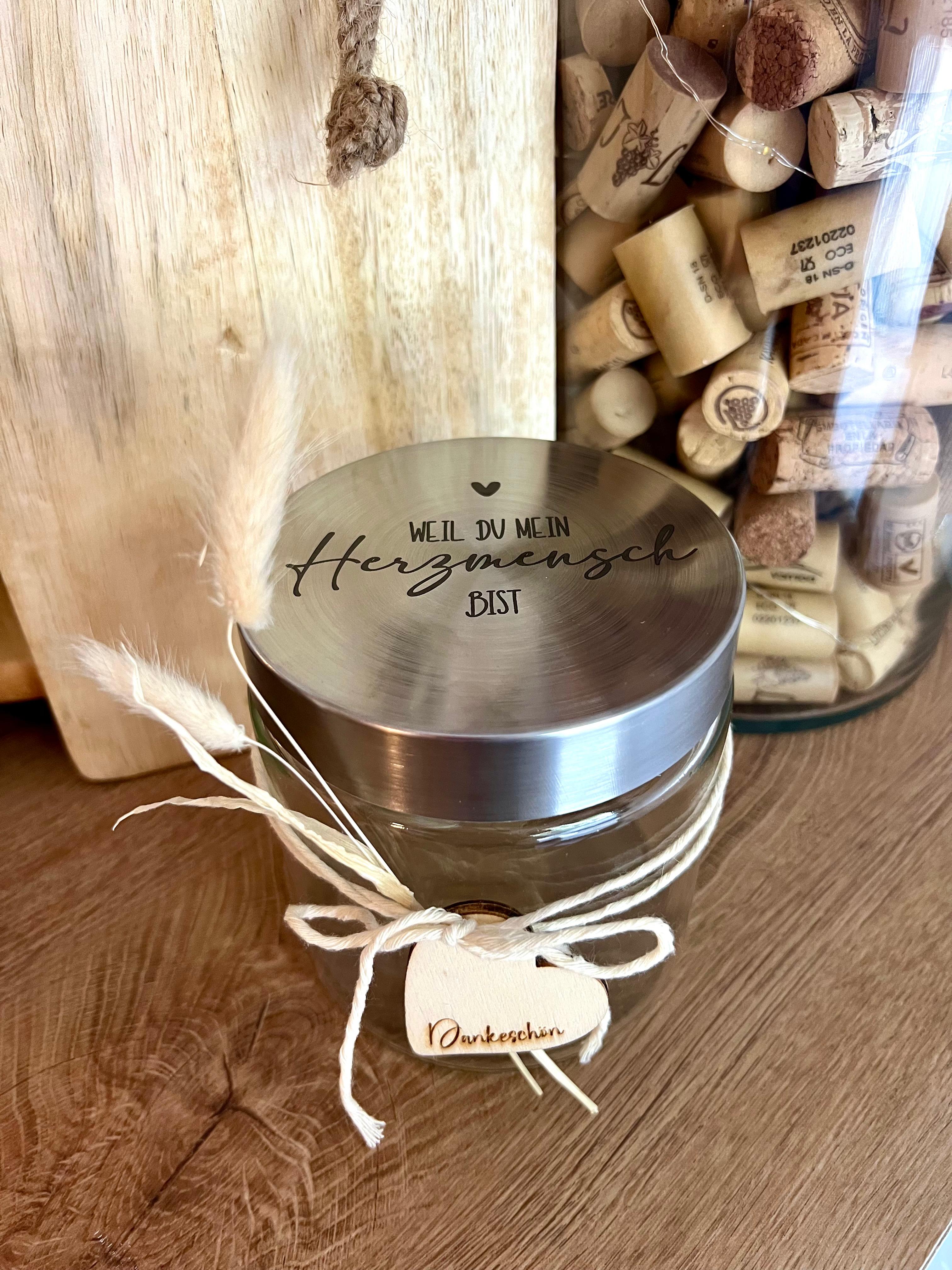 Vorratsglas "Herzmensch" mit Metalldeckel, 750 ml