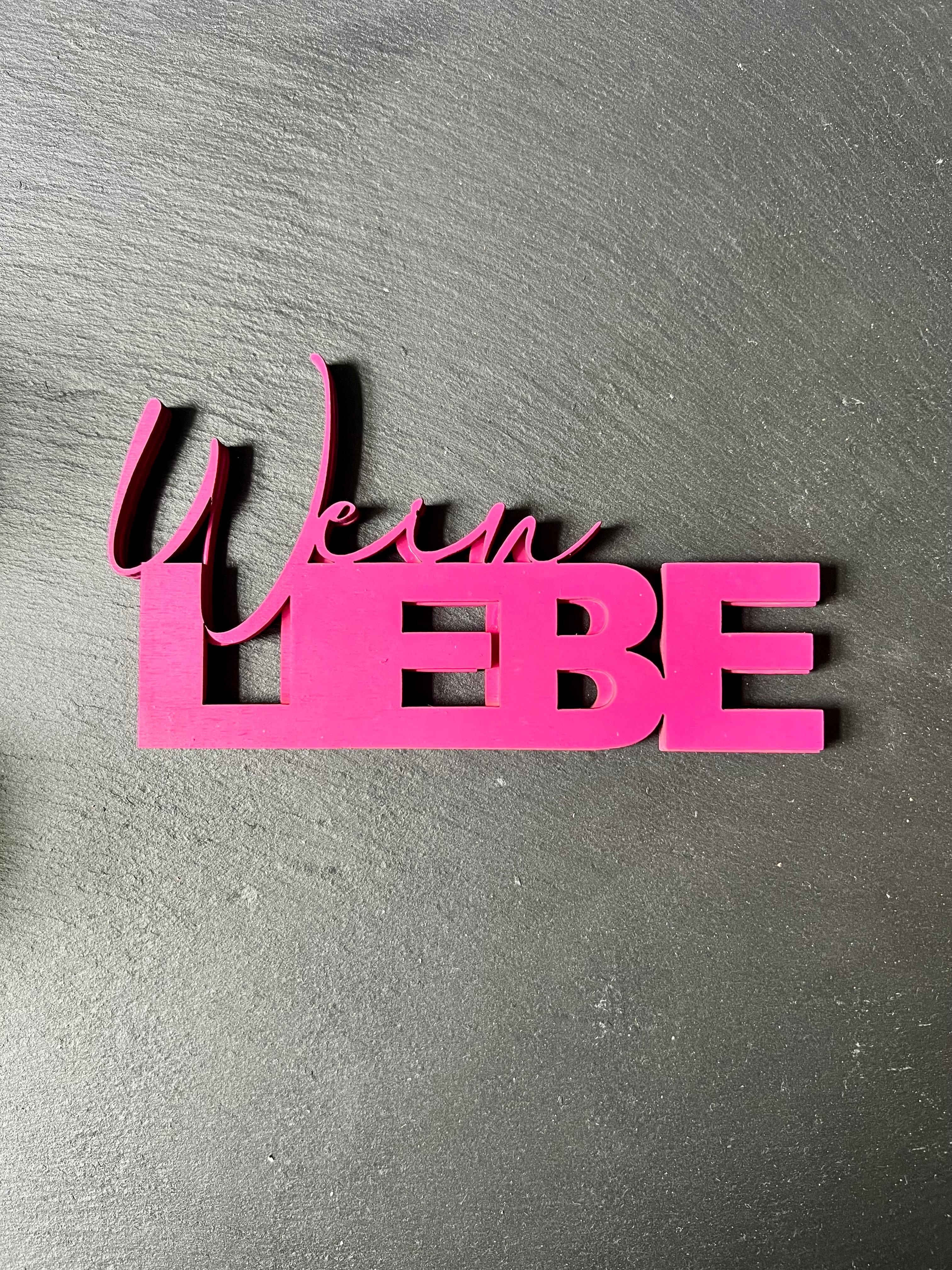 3D Schriftzug "Weinliebe"