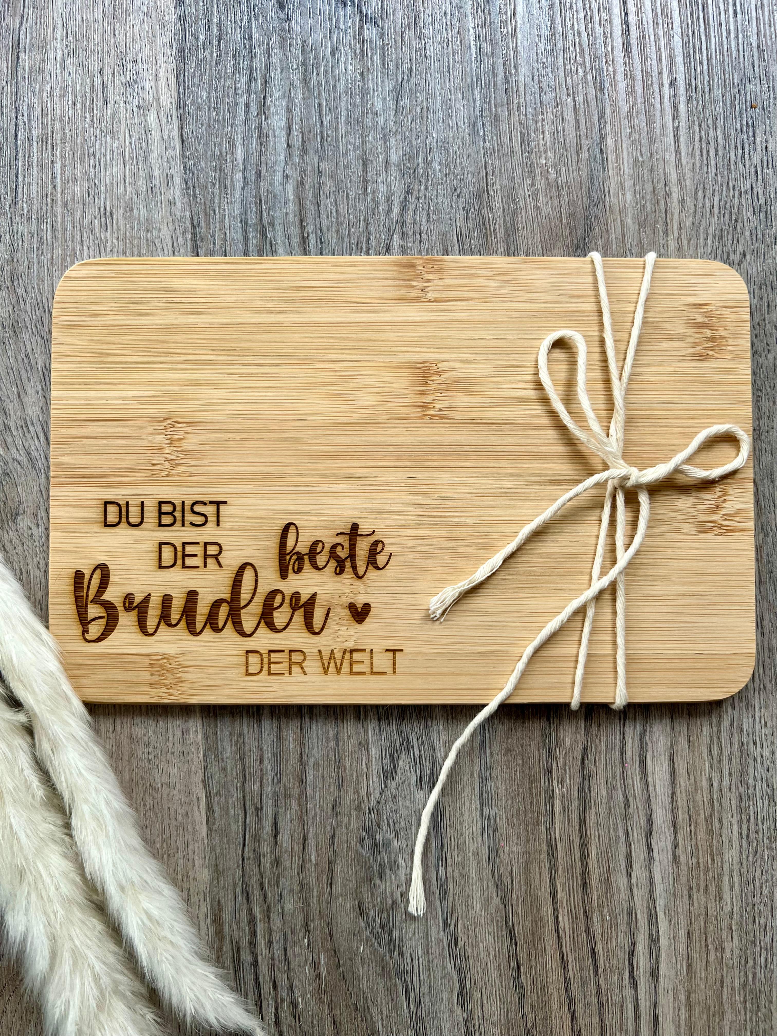 Frühstücksbrettchen "Bester Bruder der Welt", aus Bambus