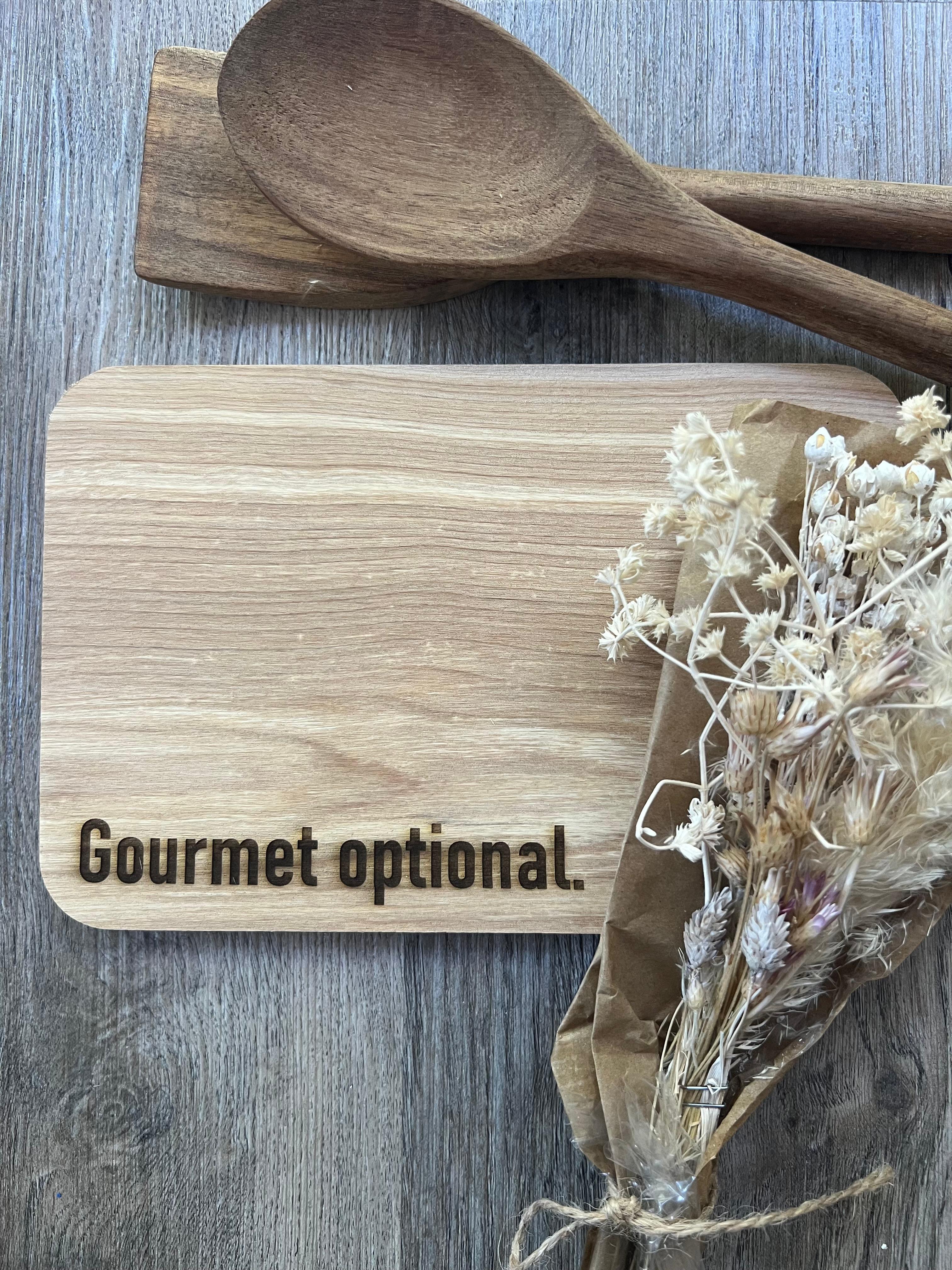 Schneidebrett "Gourmet optional", aus Birkenholz
