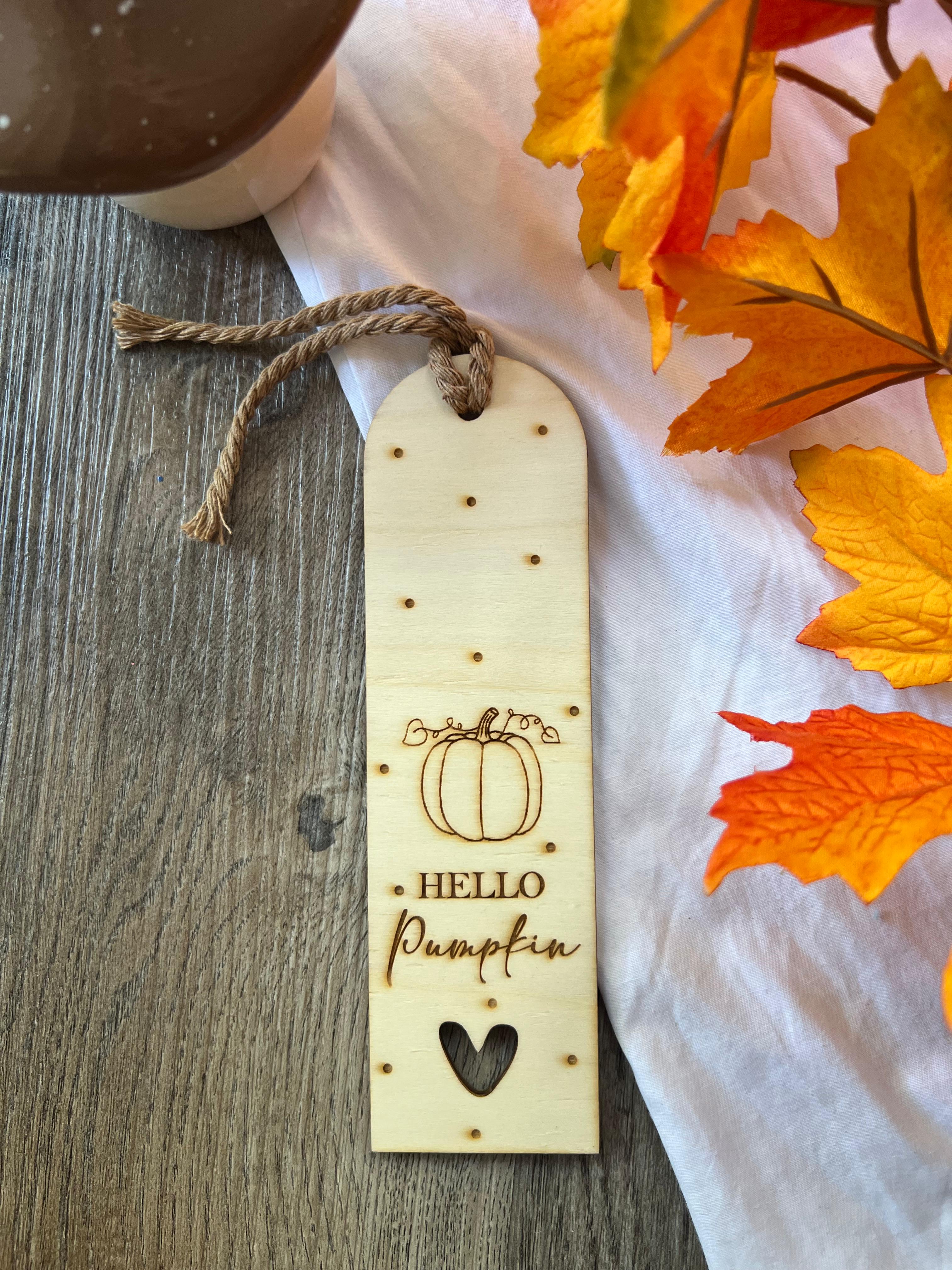 Lesezeichen "Hello Pumpkin", aus Holz