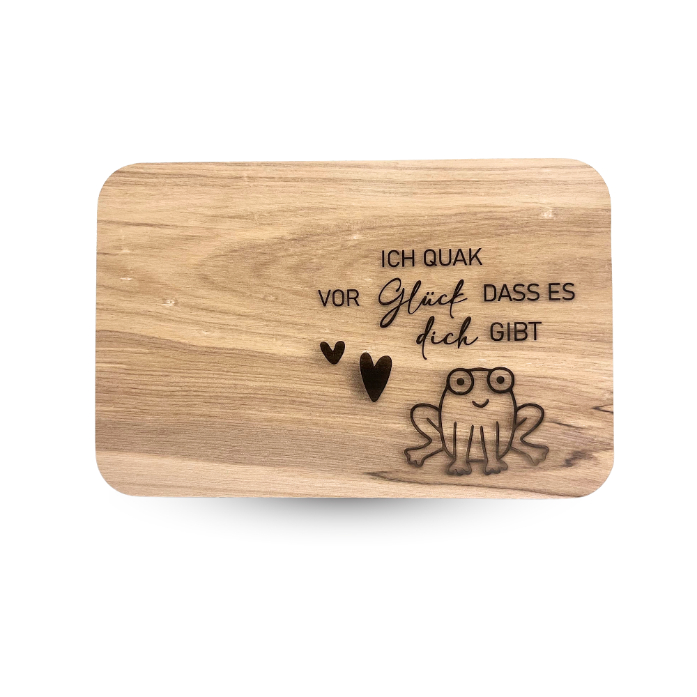 Frühstücksbrett "Ich quak vor Glück, dass es dich gibt"